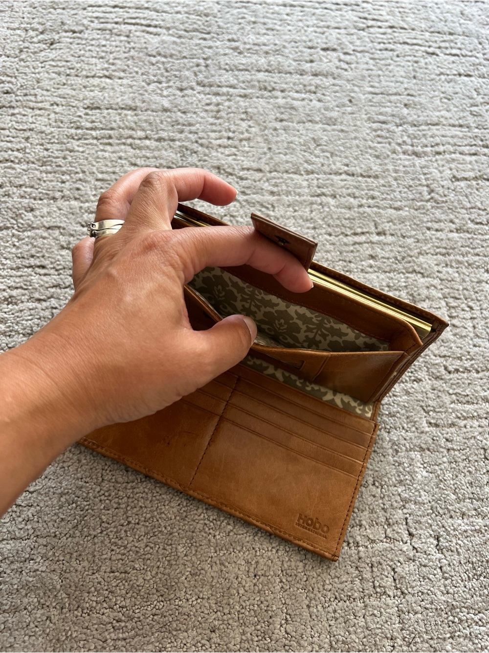 HOBO Embossed Tan Leather Wallet - Picture 14 of 16
